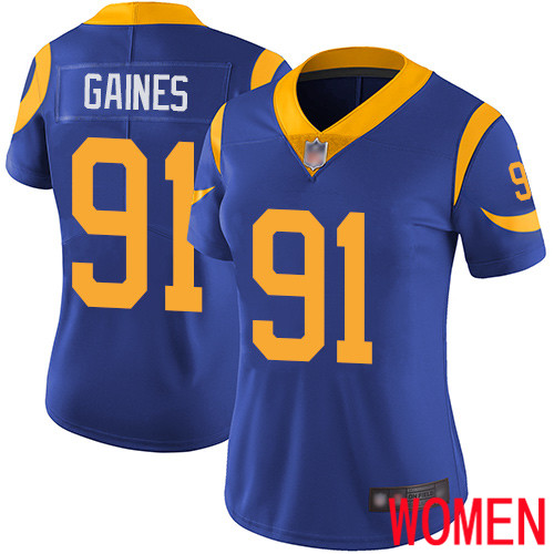 Los Angeles Rams Limited Royal Blue Women Greg Gaines Alternate Jersey NFL Football #91 Vapor Untouchable